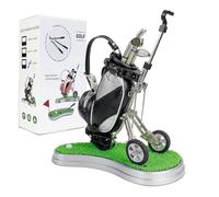 Crestgolf Desktop Golf Souvenir Set avec 3 stylos en Forme de Clubs de Golf Un Sac de Golf Miniature Porte-Stylo nouveauté Golf Cadeau Ensemble -yellow1