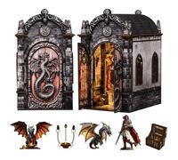 CRESYMME Book Nook Kit de maison miniature à monter soi-même, maison de poupée, bibliothèque, décoration pour adolescents et adultes (secret de la grotte du dragon)