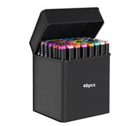 CRESZZLE 48 feutres coloriage adulte, feutre a alcool, marqueurs à dessin. Adaptés pour les bandes dessinées étudiantes, la peinture artistique, le graffiti, la fabrication de cartes, etc.