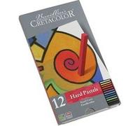 CRETACOLOR Pastels, résultat de Couleur Brillant, Haute résistance à la lumière, 12 Couleurs, Peut être Peint avec de l'eau, Pigmentation complète, sans Graisse et frottage Doux