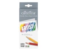 CRETACOLOR Artist Studio, crayons de couleur permanents, 12 couleurs assorties, couleurs vives et saturées, qualité supérieure, haute pigmentation