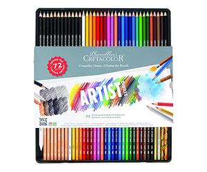 Cretacolor Artist Studio XXL Set, 72 pièces, y compris divers crayons de couleur et crayons graphite + 1x essuie-papier, dans un étui métallique robuste
