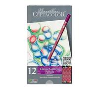 CRETACOLOR Karmina, crayons d'artiste résistants à l'eau, 12 couleurs, couleurs intenses, enduction douce et saturée, couleurs miscibles, mine de 3,8mm