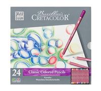 CRETACOLOR Karmina, crayons d'artiste résistants à l'eau, 24 couleurs, couleurs intenses, les couleurs peuvent être mélangées, mine de 3,8mm, trait doux et saturé
