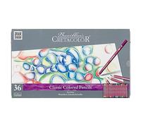 Cretacolor – Crayons d'artiste Karmina – 36 couleurs, résistants à l'eau, mine 3,8 mm, étui métal