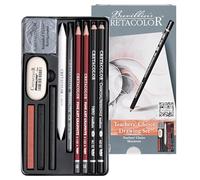 CRETACOLOR Künstlerset, Teacher's Choice, set pour débutants de 11 pièces, set de haute qualité, y compris gomme et essuie-papier