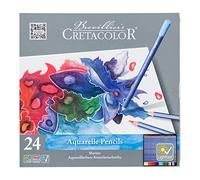 CRETACOLOR Marino, crayons d'artiste aquarellables, particulièrement résistants à la lumière, 24 couleurs, adaptés à diverses techniques de peinture