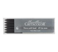 Cretacolor – Mines de graphite Nero – Noir, tendre – Boîte de 6