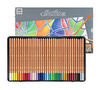 CRETACOLOR Pastel Pencils, crayons pastels haute résistance à la lumière, 36 couleurs, non gras, frottis doux, à peindre à l'eau, pigmentation complète
