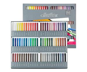 CRETACOLOR Pastels, résultat de couleur brillant, usure de couleur à sec, haute résistance à la lumière, 72 couleurs, de haute qualité, sans graisse et frottis doux