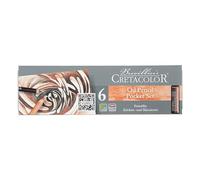 CRETACOLOR Pocket Set, Urban Sketching, set de dessin aux crayons à huile, 6 pièces, hautement pigmenté, utilisation polyvalente, base d'huile très fine