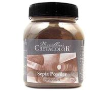CRETACOLOR Poudre de sépia, 230g en boîte plastique, pour dessiner sur de grandes surfaces, peut être colorée avec de l'eau, utilisable sur divers matériaux, pour créer des espaces