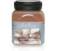 CRETACOLOR Poudre de sépia, 230g en boîte plastique, pour dessiner sur de grandes surfaces, peut être colorée avec de l'eau, utilisable sur divers matériaux, pour créer des espaces