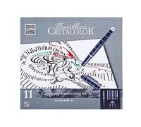 CRETACOLOR Set de calligraphie 11 pièces, Lettering, Calligraphy & Hand Lettering Starter Set, incl. 3 plumes et 6 cartouches d'encre, équipement de base pour la calligraphie