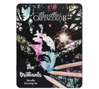 CRETACOLOR The Brilliants 12 crayons de couleur métalliques, hautement pigmentés, application douce et riche de la couleur, mélangeable et recouvrable