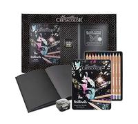 Cretacolor Kit de dessin métallique The Brilliants, avec carnet et taille-crayon, Multicolore
