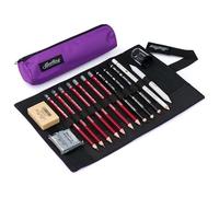 CRETACOLOR Trousse à roulettes « Kit débutant » 16 pièces - Crayons à Dessin, Graphite, Noir et Craie Blanche - Kit de Dessin pour Croquis et Ombres - Fournitures artistiques avec Accessoires dans Un