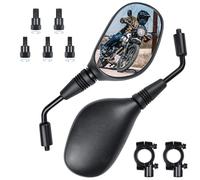Cretassion Lot de 2 rétroviseurs moto certifiés E/M8 M10, filetage droit/gauche, compatibles scooter, ATV, cyclomoteur, vélo électrique