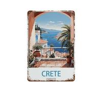 Crète Grèce Côte,Décoration murale - Plaque en métal pour bar, pub, club, grotte(15x30cm)6x12 inch-P58
