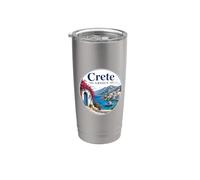 Crète Grèce Souvenir/Île de Crète/Grèce Grete Gobelet isotherme en acier inoxydable double paroi