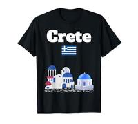 Crète souvenir Grèce vacances architecture grecque drapeau de la Grèce T-Shirt