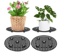 Cretee Lot de 4 supports de plantes en pot - Grand support robuste pour intérieur ou extérieur - 30 cm de diamètre