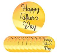 Crethinkaty Lot de 10 décorations rondes en acrylique avec miroir gravé « Happy Father's Day » pour cupcakes et fêtes d'anniversaire (doré)