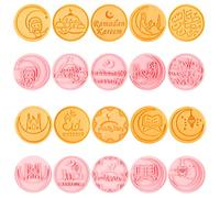 Crethinkaty Lot de 10 emporte-pièces ronds en plastique pour enfants avec motif Eid Mubarak