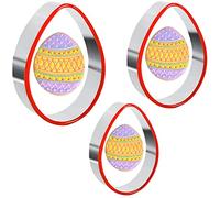 Crethinkaty Lot de 3 emporte-pièces en forme d'œuf de Pâques avec bord en PVC souple