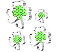 Crethinkaty Lot de 4 emporte-pièces en forme de trèfle en acier inoxydable pour la Saint Patrick