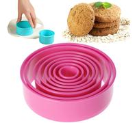 Crethinkaty Lot de 8 emporte-pièces ronds de 13,7 cm pour la cuisson, pour la fabrication de tartes en beignets et de scones (14,7/11,9/11,9/8/7,8/5,6/4,2/2,9 cm) - Rose