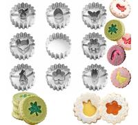 Crethinkaty Lot de 9 mini emporte-pièces de Pâques en acier inoxydable - Lapin, œuf de Pâques, carotte, papillon, poussin, trèfle - Pour le printemps, Pâques, les fêtes de fin d'année, la pâtisserie