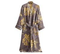 CRETUAO Peignoirs en Double Gaze pour Femme Peignoir Kimono Japonais Moelleux et Respirant Peignoir en Coton Jacquard et Peignoir en Tissu éponge,D,M