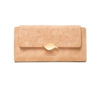 CRETUAO Portefeuille Long Femme,Pochette rétro à Boucle en Feuille givrée,Portefeuille Grande capacité,Porte-Carte à Trois Volets,Organisateur Chéquier,Porte-Monnaie à Fermeture éclair,Rose
