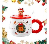 Cretvestsar Tasse Noël Grande Capacité Tasse Noël Peinte à Main Tasse Noël Isolée Pour Amateurs Boissons Chaudes Buveurs Café Buveurs Thé Acheteurs Cadeaux Décorateurs D'Intérieur Hôtes (Céramique C)
