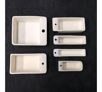 Creuset de Melting rectangulaire en aluminium de 100mm avec trou, bateau à lingots en céramique d'alumine carré for haute température, 1 pièces(100x24x17mm)