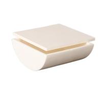 Creuset demi-cercle en alumine avec couvercle - Creuset de fusion des métaux pour usage industriel - 1 pièce (100 x 20 x 20 mm x 7)