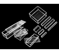 Creuset en verre de quartz haute transparence, avec couvercle, for utilisation en laboratoire, 1 pièce(No Lid 10x10x10mm)