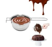 Creuset pour Bain-Marie, 400ml ChaudièRes Universelles en Acier Inoxydable, Service à Bain Marie pour Chocolat, avec PoignéE RéSistante Pour Chocolat, Sucre, Beurre, Fromage, Caramelb
