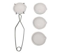 Creuset semi-circulaire avec poignée en pince fouet 2A, petits moules en céramique, bol, coupelle, 5 pièces