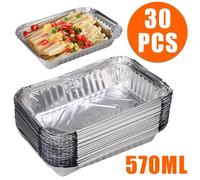 Creusets BBQ jetables en aluminium en feuille d'aluminium 30 pièces bac à goutte pour barbecue Recyclable fournitures d'extérieur Weber