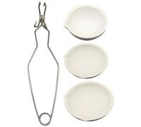 Creusets pour la fusion du métal Lot de 4 pinces à creuset et 3 creusets Kit de moulage en métal résistant à la chaleur Bol à creuset en céramique Plat à vaisselle pour kit de moulage en métal Creuset
