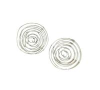 Creux Cercles irréguliers Boucles d'oreilles circulaires Structure en fer légère pour femmes Or et argent Boucles d'oreilles asymétrie en fer, taille unique, comme décrit