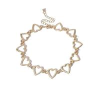 Creux Coréen Doux Amour Coeur Collier Col Rond Déclaration Petite Amie Cadeau Mignon Bicolore Collier Bijoux Collier Femme Nice Processing