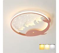 DUNMW Creux Dauphin LED Plafonnier Chambre d'Enfant Plafonnier Lustre pour Garçons et Filles Chambre, Chambre d'Enfants, 3 Éclairage, 15.9'', 28W
