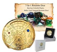 Creux DND 7 - en - 1 Roulette dés métal Dragon avec Donjons D et d D4, D6, D8, D10, D12, D20 et d% avec Donjons et Dragons Jeu RPG Jeu de rôle Coffret Cadeau