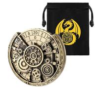 Creux Engrenag Roulette Dés Spinner, 7-en-1 Métallique Spinner de Dés DND, Gyroscope du Bout Des Doigts, Cadeaux D&D avec Sacs Cadeau Logo Dragon, Jeu de Rôle, Accessoires de Jeu de Société, Bronze