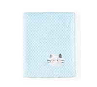 CREVENT 75 x 100 cm - Jolie couverture douillette pour bébé fille, nourrisson, tout-petits - Lit d'enfant, poussette - Cadeau de naissance, baby shower - Rose avec motif chat