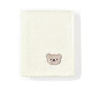 CREVENT 75 x 100 cm - Jolie couverture douillette pour fille, nourrissons, tout-petits - Lit bébé, landau - Cadeau de naissance, fête prénatale - Rose avec motif ours