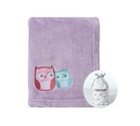 CREVENT Couverture bébé Douillette et Chaude en Polaire pour Chambre d'enfant, Unisexe, pour Jeunes Enfants, lit d'enfant, Berceau, 75 x 100 cm, Hibou Lavande